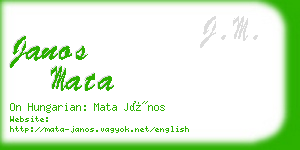 janos mata business card